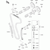 Схема вузла: Розподільний вал & Ланцюг ГРМ & Натягувач для Kawasaki EL250 Eliminator 252