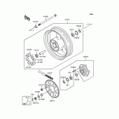 Схема узла: Заднее колесо & Приводная цепь для Kawasaki ZX750 Ninja ZX-7RR