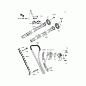 Схема вузла: Розподвал & Ланцюг ГРМ & Натягувач для Kawasaki ZX1000 Ninja ZX-10R ABS
