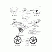 Схема узла: Наклейки (Оранжевый; LESA) для Kawasaki EX250 Ninja 250