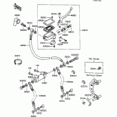 Схема узла: Передний тормозной цилиндр для Kawasaki ZX600 GPX600R