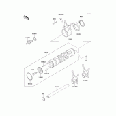 Схема вузла: Change drum/shift fork для Kawasaki ZR550 Zephyr