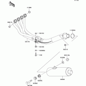 Схема узла: Выхлопная система (s) для Kawasaki ZX600 Ninja ZX-6R