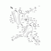Схема вузла: Розподільний вал & Ланцюг ГРМ & Натягувач для Kawasaki VN1600 Vulcan 1600 Mean Streak