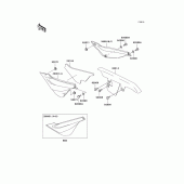 Схема вузла: Кришка бічна/захист ланцюга для Kawasaki KL250 KL250 Super Sherpa
