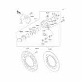 Схема вузла: Задній гальмівний супорт для Kawasaki KX100