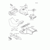 Схема вузла: Інформаційні наклейки для Kawasaki ZX600 GPX600R