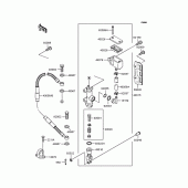 Схема вузла: Задній гальмівний циліндр для Kawasaki KLX250 KLX250SR