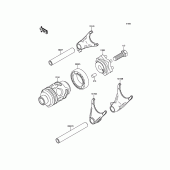 Схема вузла: Gear Change Drum/Shift Fork(s) для Kawasaki KX100