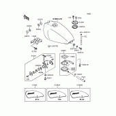 Схема вузла: Паливний бак для Kawasaki ZR400 Zephyr