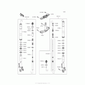 Схема вузла: Вилка передньої осі для Kawasaki ZR800 Z800
