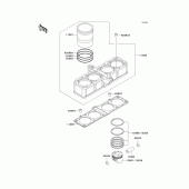 Схема узла: Цилиндр & Поршень для Kawasaki ZG1200 Voyager XII