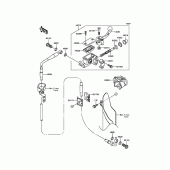 Схема вузла: Передній гальмівний циліндр Kawasaki KX85 KX85-II