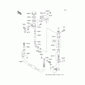 Схема вузла: Задній гальмівний циліндр для Kawasaki VN1600 Vulcan 1600 Mean Streak