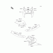 Схема вузла: Decals(green/white)(zx750-l3) для Kawasaki ZX750 Ninja ZX-7