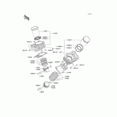 Схема вузла: Циліндр & Поршень для Kawasaki VN800 Vulcan 800 Drifter