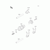 Схема вузла: Change drum/shift fork для Kawasaki KL650 KL650 Tengal