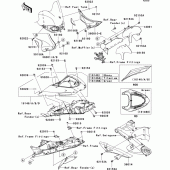 Схема узла: Задние боковые обтекатели & Защита цепи для Kawasaki ZX1000 Ninja ZX-10R