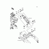 Схема вузла: Підвіска/задній амортизатор для Kawasaki EX650 ER-6F