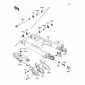 Схема вузла: Задній маятник для Kawasaki KX100