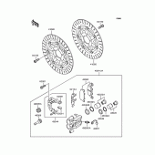 Схема вузла: Переднє гальмо для Kawasaki ZR400 Zephyr