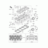 Схема узла: Головка цилиндра для Kawasaki ZX1200 Ninja ZX-12R