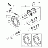 Схема вузла: Задня зірка та хаб для Kawasaki KX450 KX450F