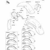 Схема вузла: Fenders(vn800-b4) для Kawasaki VN800 Vulcan 800 Classic