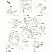 Схема вузла: Облицювальні елементи для Kawasaki ZX600 ZZ-R600