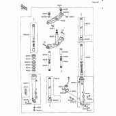 Схема вузла: Вилка передньої осі для Kawasaki ZX600 Ninja 600R