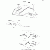 Схема вузла: Decals(black/orange)(c9f) для Kawasaki ZR1000 Z1000 ABS
