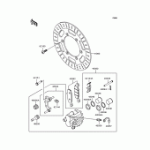 Схема вузла: Переднє гальмо для Kawasaki VN250 Eliminator 250V