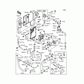 Схема вузла: Радіатор для Kawasaki EL250 Eliminator 250LX