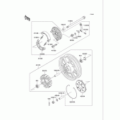 Схема вузла: Заднє колесо & Привідний ланцюг для Kawasaki VN750 Vulcan 750