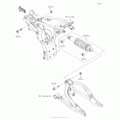 Схема узла: Подвеска/задний амортизатор для Kawasaki KLX110 KLX110