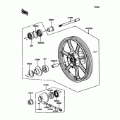 Схема вузла: Ступиця переднього колеса для Kawasaki VN750 Vulcan 750