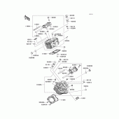 Схема вузла: Головка циліндра для Kawasaki VN900 Vulcan 900 Custom