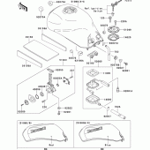 Схема вузла: Паливний бак(1/2)(zx1100-e1) для Kawasaki ZX1100 GPZ1100