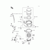 Схема узла: Цилиндр & Поршень для Kawasaki KL650 KLR650