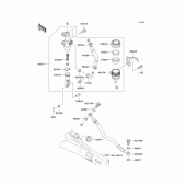 Схема узла: Задний тормозной цилиндр для Kawasaki KL110 KSR