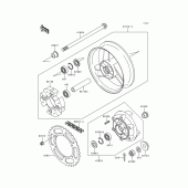 Схема узла: Заднее колесо & Приводная цепь для Kawasaki ZX600 Ninja ZX-6
