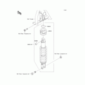 Схема узла: Задний амортизатор(ы) для Kawasaki KL650 KLR650