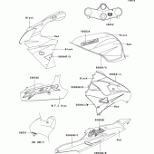 Схема вузла: Decals(zx900-e2p)(red/black) для Kawasaki ZX900 Ninja ZX-9R