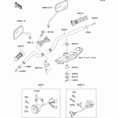 Схема вузла: Кермо & Пульт управління кермовим для Kawasaki ZR1100 ZRX1100-II
