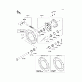 Схема вузла: Ступиця заднього колеса для Kawasaki KX450 KX450F