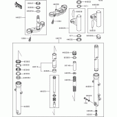 Схема узла: Передняя вилка(1/2)(-bj250c-000111) для Kawasaki BJ250 Estrella RS