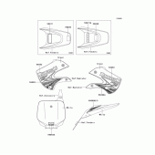 Схема вузла: Інформаційні наклейки для Kawasaki KX65