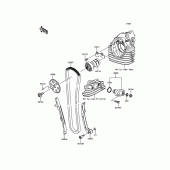 Схема узла: Распредвал & Цепь ГРМ & Натяжитель для Kawasaki KLX150 KLX150L