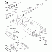 Схема вузла: Задній важіль (маятник) для Kawasaki KX250/ KX252 KX250