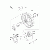 Схема узла: Заднее колесо & Приводная цепь для Kawasaki EX500 GPZ500S